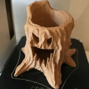Halloween Tree Stump with LED Candle
